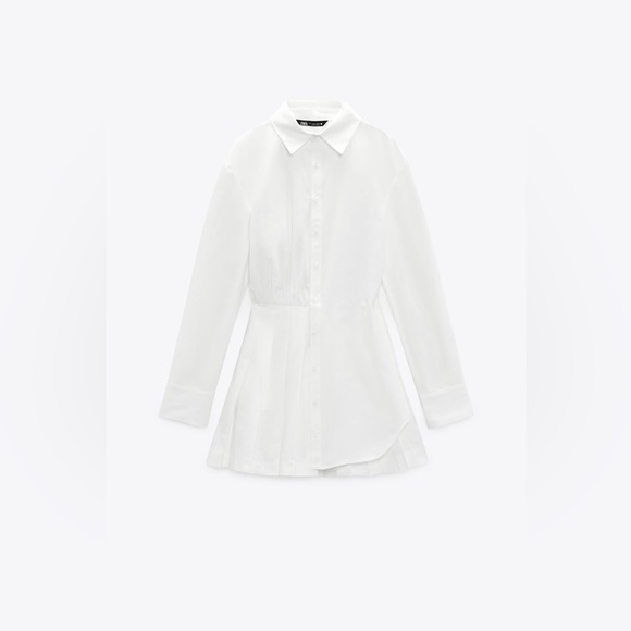 NWT ZARA Pleated Shirt Dress in Size Small - Picture 8 of 12
